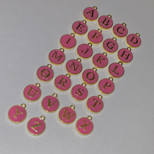 Pink Initial Charms