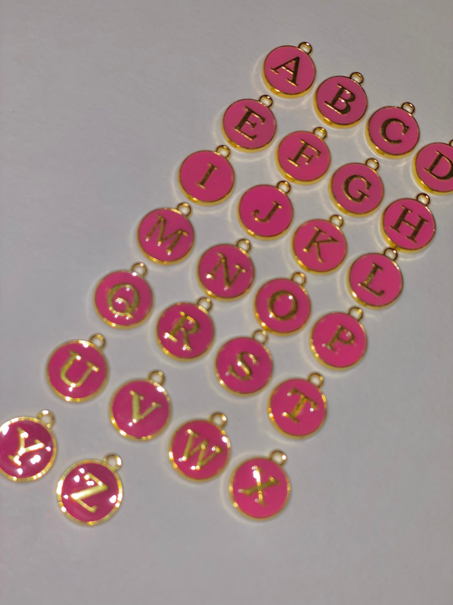 Pink Initial Charms